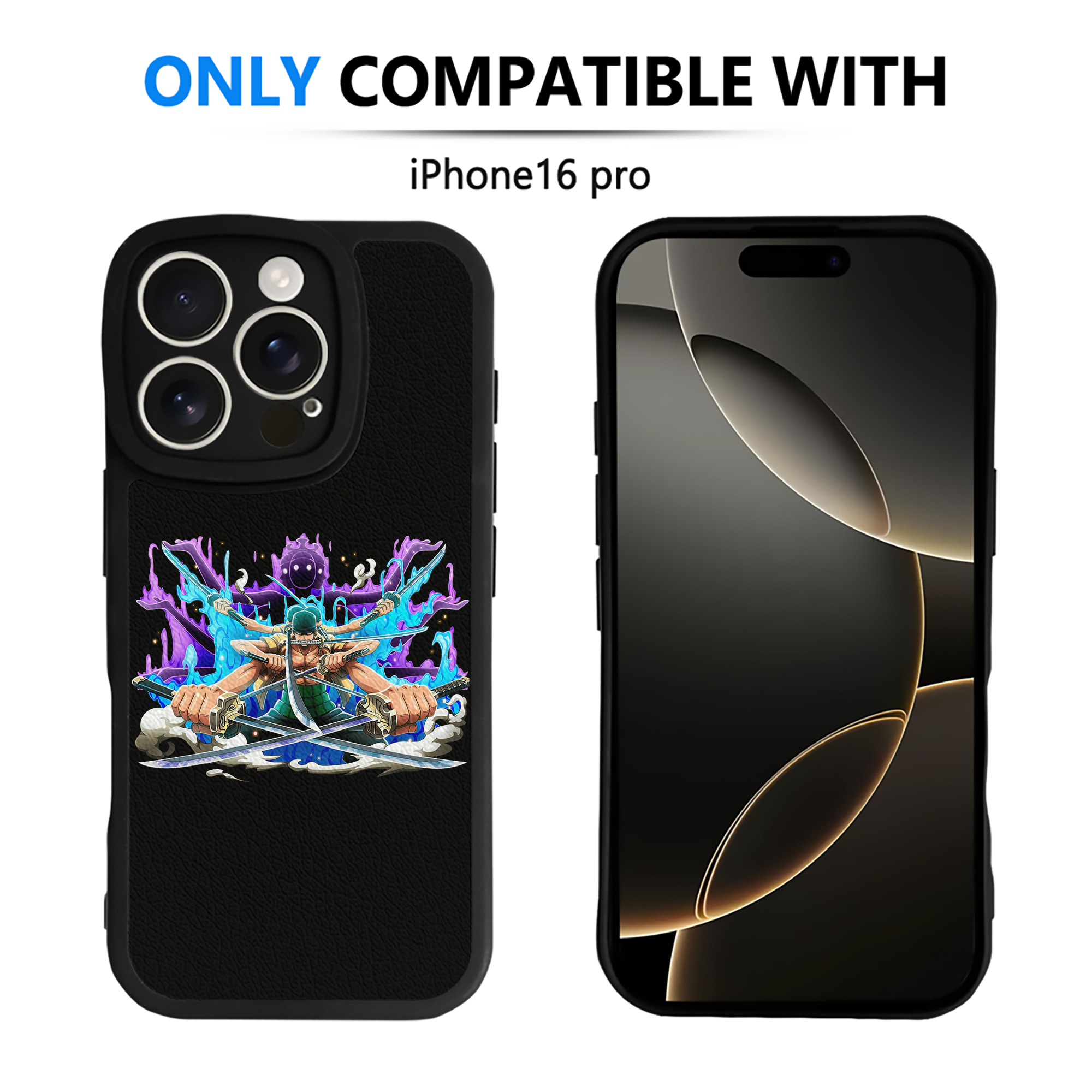 （画像用） ワンピース ロロノア・ゾロ ONE PIECE Roronoa Zoro 【iPhone 16シリーズ対応】シリコンスマホケース（レザー調） 材質：シリコン